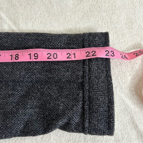 Talbots Jacket Blazer Gray‎ Wool Button Up Herringbone Club Collar Size 16 - Picture 6 of 7